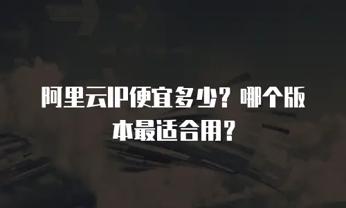 阿里云IP便宜多少？哪个版本最适合用？