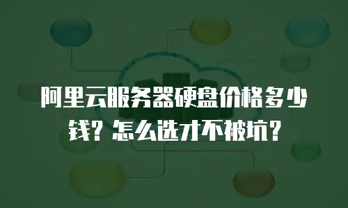 阿里云服务器硬盘价格多少钱？怎么选才不被坑？