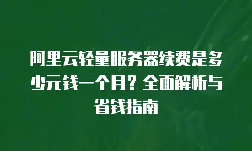 阿里云轻量服务器续费是多少元钱一个月？全面解析与省钱指南