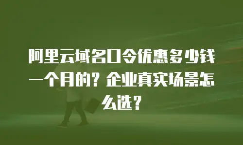 阿里云域名口令优惠多少钱一个月的？企业真实场景怎么选？
