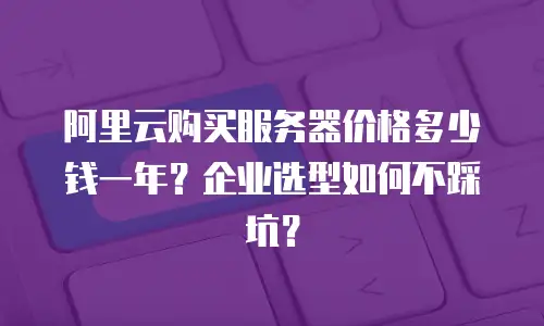 阿里云购买服务器价格多少钱一年？企业选型如何不踩坑？