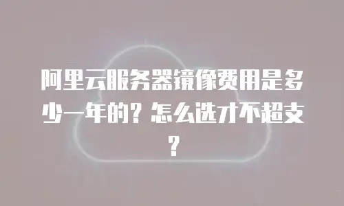 阿里云服务器镜像费用是多少一年的？怎么选才不超支？