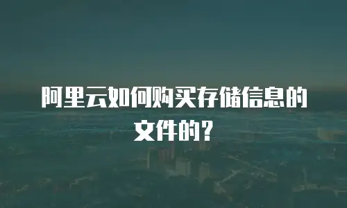 阿里云如何购买存储信息的文件的？