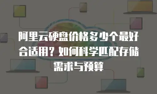 阿里云硬盘价格多少个最好合适用？如何科学匹配存储需求与预算