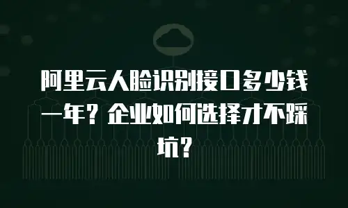 阿里云人脸识别接口多少钱一年？企业如何选择才不踩坑？