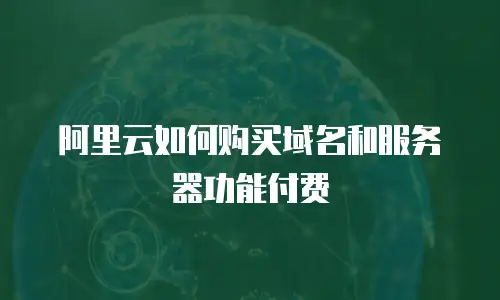 阿里云如何购买域名和服务器功能付费