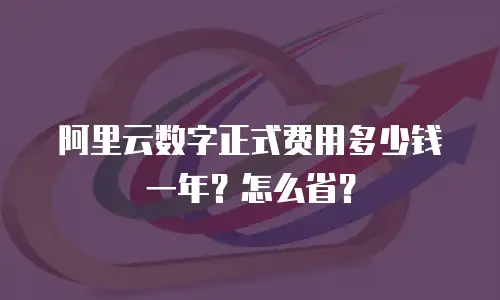 阿里云数字正式费用多少钱一年？怎么省？