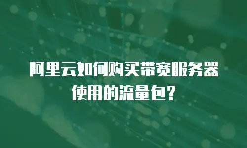 阿里云如何购买带宽服务器使用的流量包？