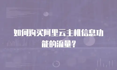 如何购买阿里云主机信息功能的流量？