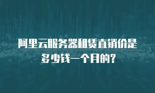阿里云服务器租赁直销价是多少钱一个月的？