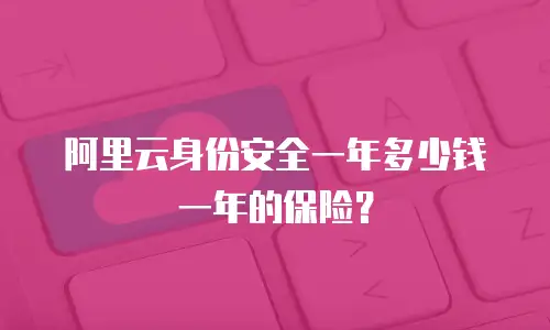 阿里云身份安全一年多少钱一年的保险？