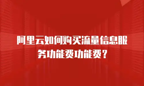 阿里云如何购买流量信息服务功能费功能费？