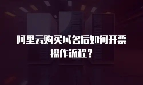 阿里云购买域名后如何开票操作流程？