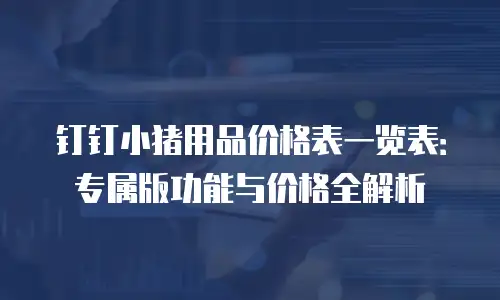 钉钉小猪用品价格表一览表：专属版功能与价格全解析