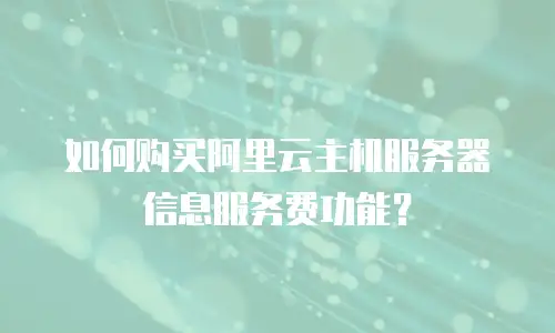 如何购买阿里云主机服务器信息服务费功能？
