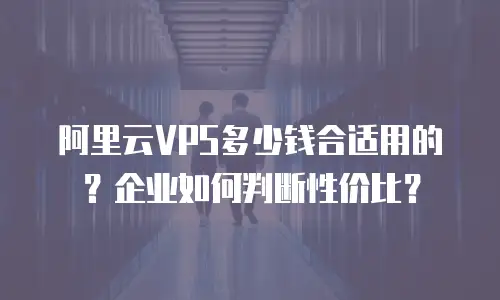 阿里云VPS多少钱合适用的？企业如何判断性价比？