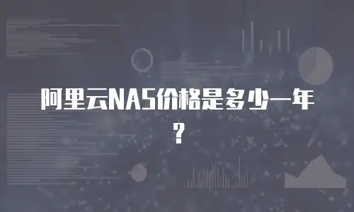 阿里云NAS价格是多少一年？