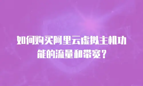 如何购买阿里云虚拟主机功能的流量和带宽？