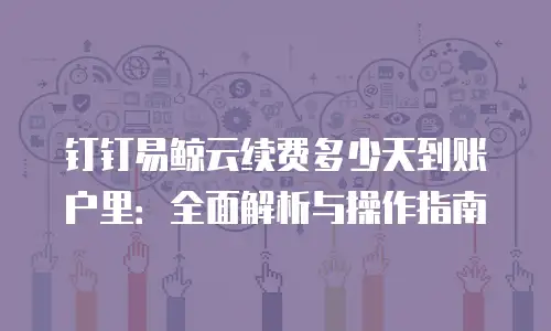 钉钉易鲸云续费多少天到账户里：全面解析与操作指南