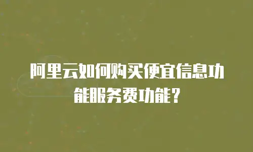 阿里云如何购买便宜信息功能服务费功能？