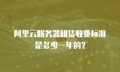 阿里云服务器租赁收费标准是多少一年的？
