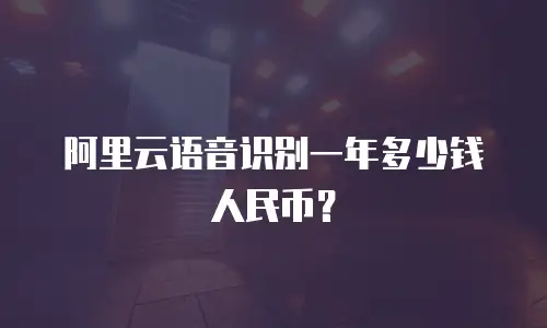阿里云语音识别一年多少钱人民币？