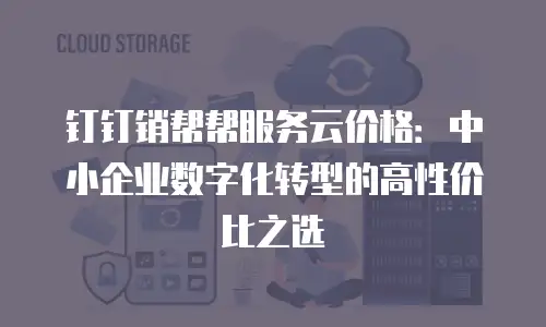 钉钉销帮帮服务云价格：中小企业数字化转型的高性价比之选