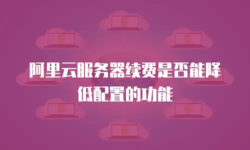 阿里云服务器续费是否能降低配置的功能