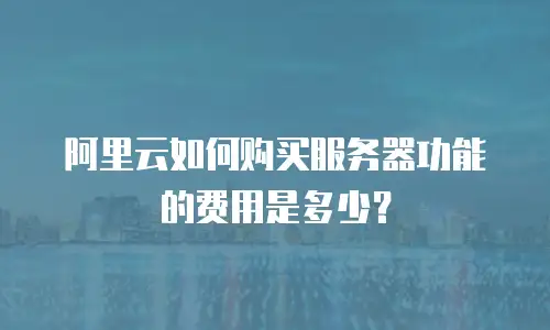 阿里云如何购买服务器功能的费用是多少？