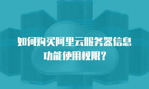 如何购买阿里云服务器信息功能使用权限？