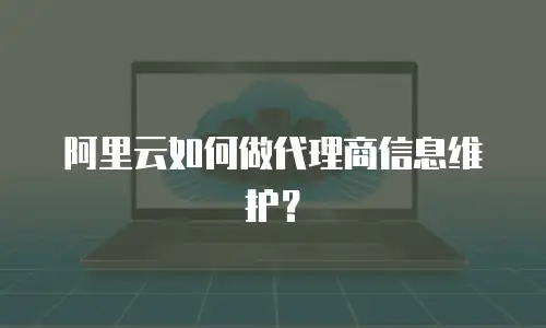 阿里云如何做代理商信息维护？