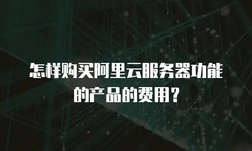 怎样购买阿里云服务器功能的产品的费用？