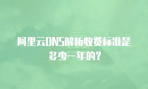 阿里云DNS解析收费标准是多少一年的？