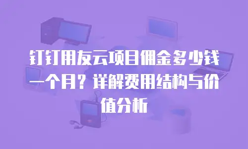 钉钉用友云项目佣金多少钱一个月？详解费用结构与价值分析