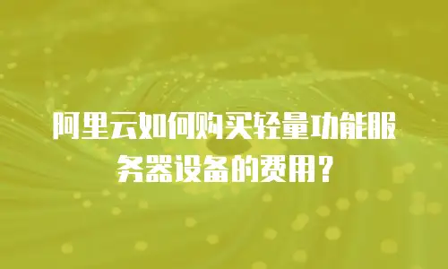 阿里云如何购买轻量功能服务器设备的费用？
