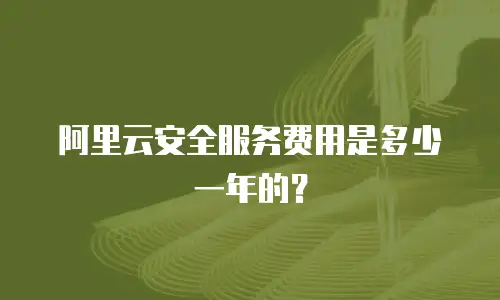 阿里云安全服务费用是多少一年的？