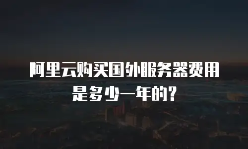 阿里云购买国外服务器费用是多少一年的？