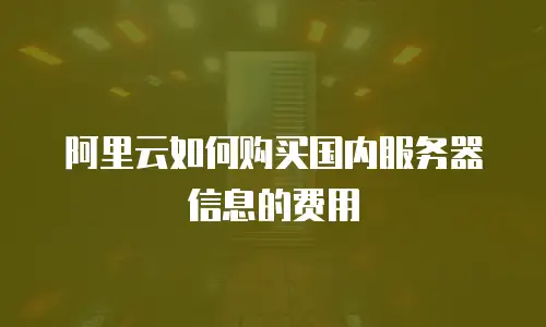 阿里云如何购买国内服务器信息的费用