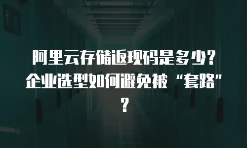 阿里云存储返现码是多少？企业选型如何避免被&ldquo;套路&rdquo;？