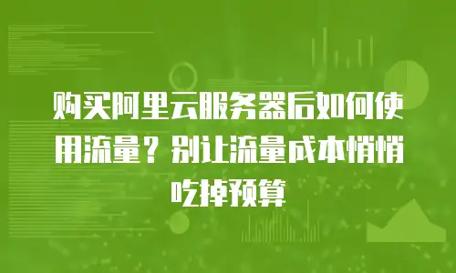 购买阿里云服务器后如何使用流量？别让流量成本悄悄吃掉预算