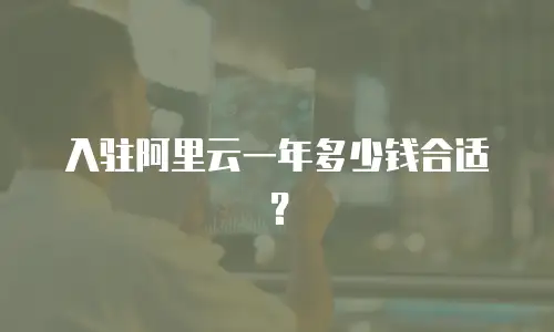 入驻阿里云一年多少钱合适？
