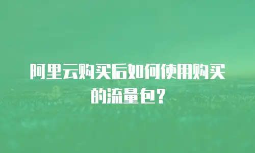 阿里云购买后如何使用购买的流量包？