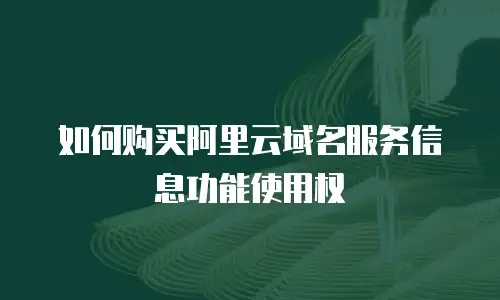 如何购买阿里云域名服务信息功能使用权