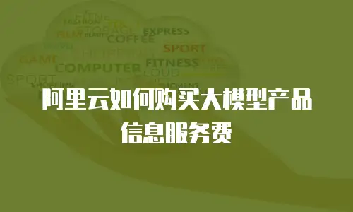 阿里云如何购买大模型产品信息服务费