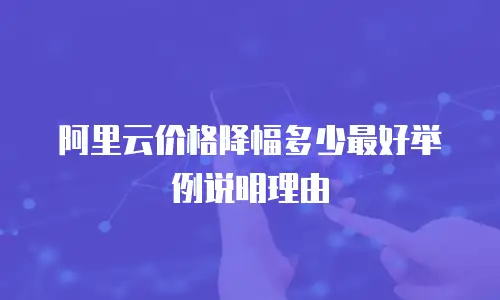 阿里云价格降幅多少最好举例说明理由