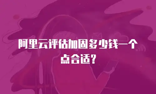 阿里云评估加固多少钱一个点合适？