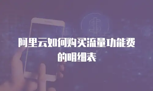 阿里云如何购买流量功能费的明细表