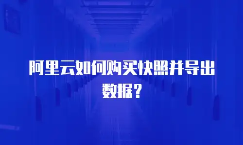阿里云如何购买快照并导出数据？