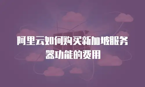阿里云如何购买新加坡服务器功能的费用