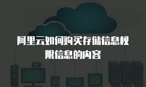 阿里云如何购买存储信息权限信息的内容